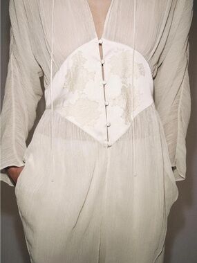 Zara ZW COLLECTION GEORGETTE LACE BLOUSE
